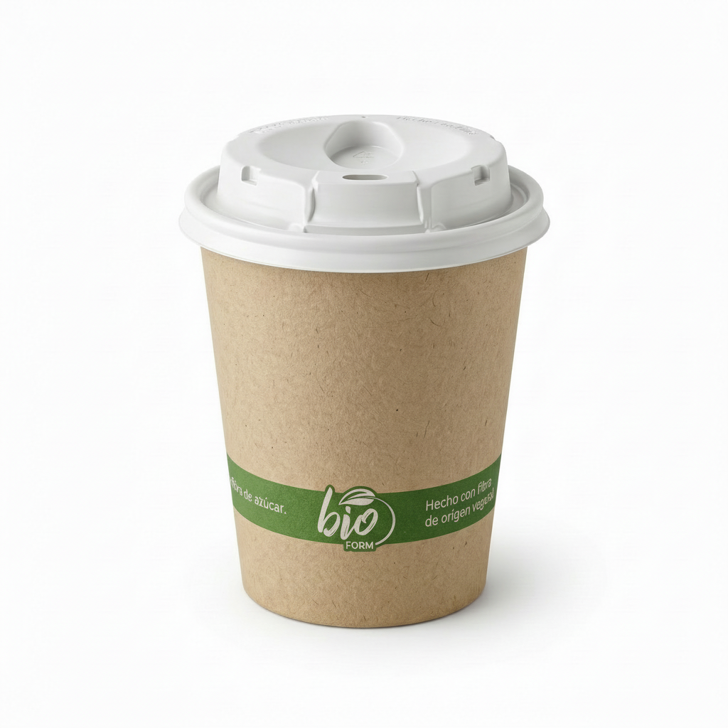 Vaso Polipapel Café Bio Form Pamolsa 8 Oz Paquete 25 Und