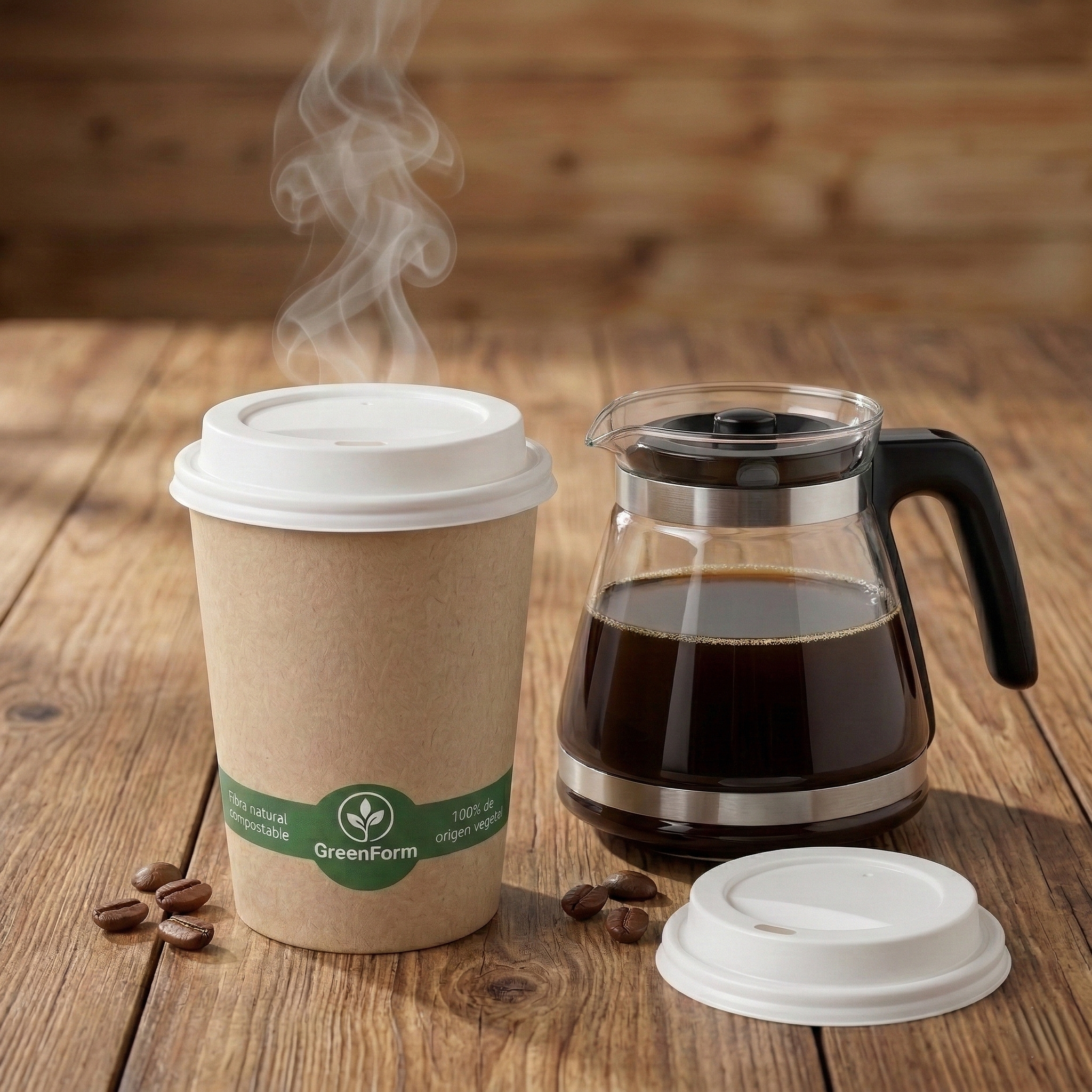 Vaso Polipapel Café Bio Form Pamolsa 8 Oz Paquete 25 Und