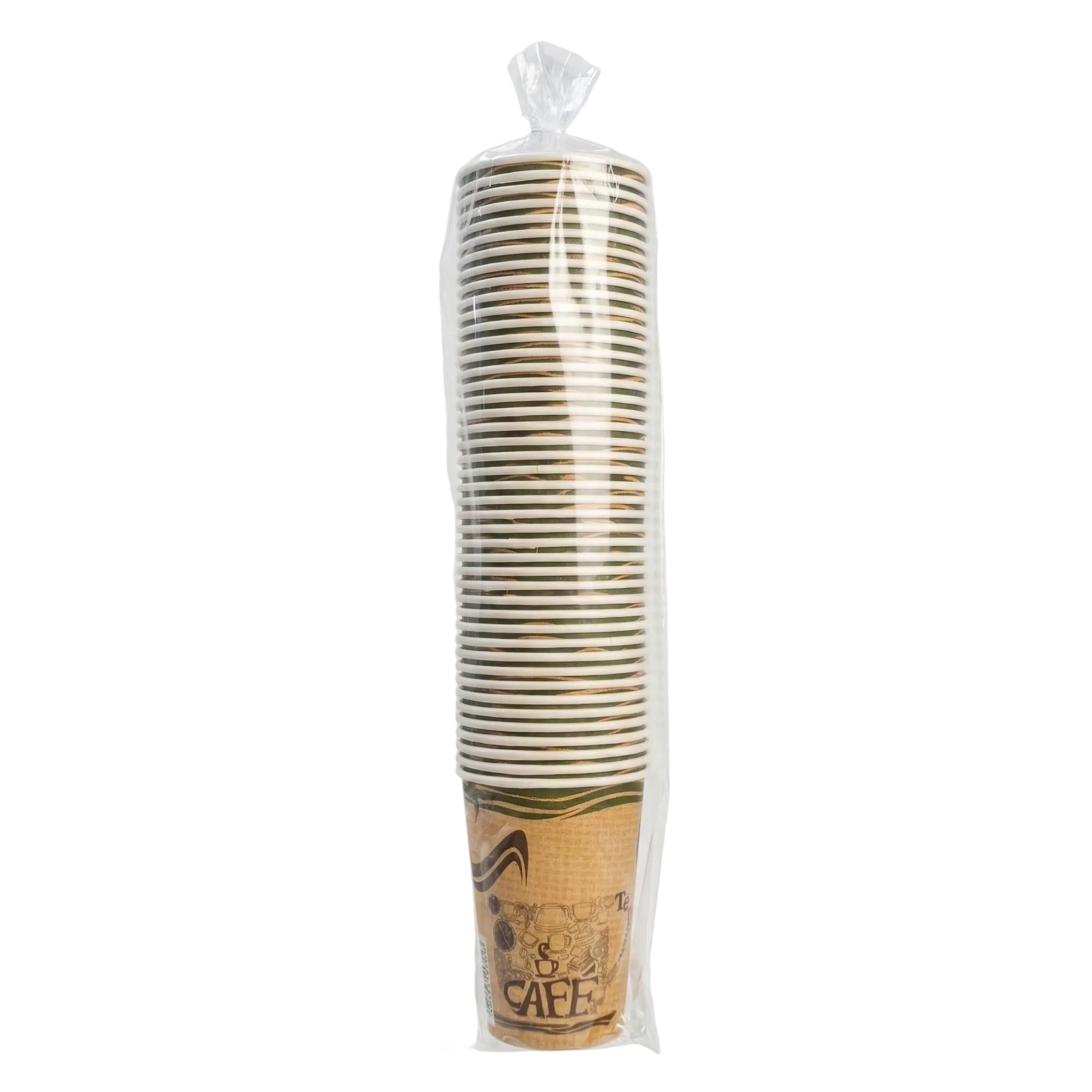 Vaso Polipel Café Onda Verde Pamolsa 12 Oz Paquete 50 Und