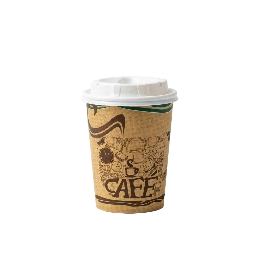 Vaso Polipel Café Onda Verde Pamolsa 8 Oz Paquete 50 Und