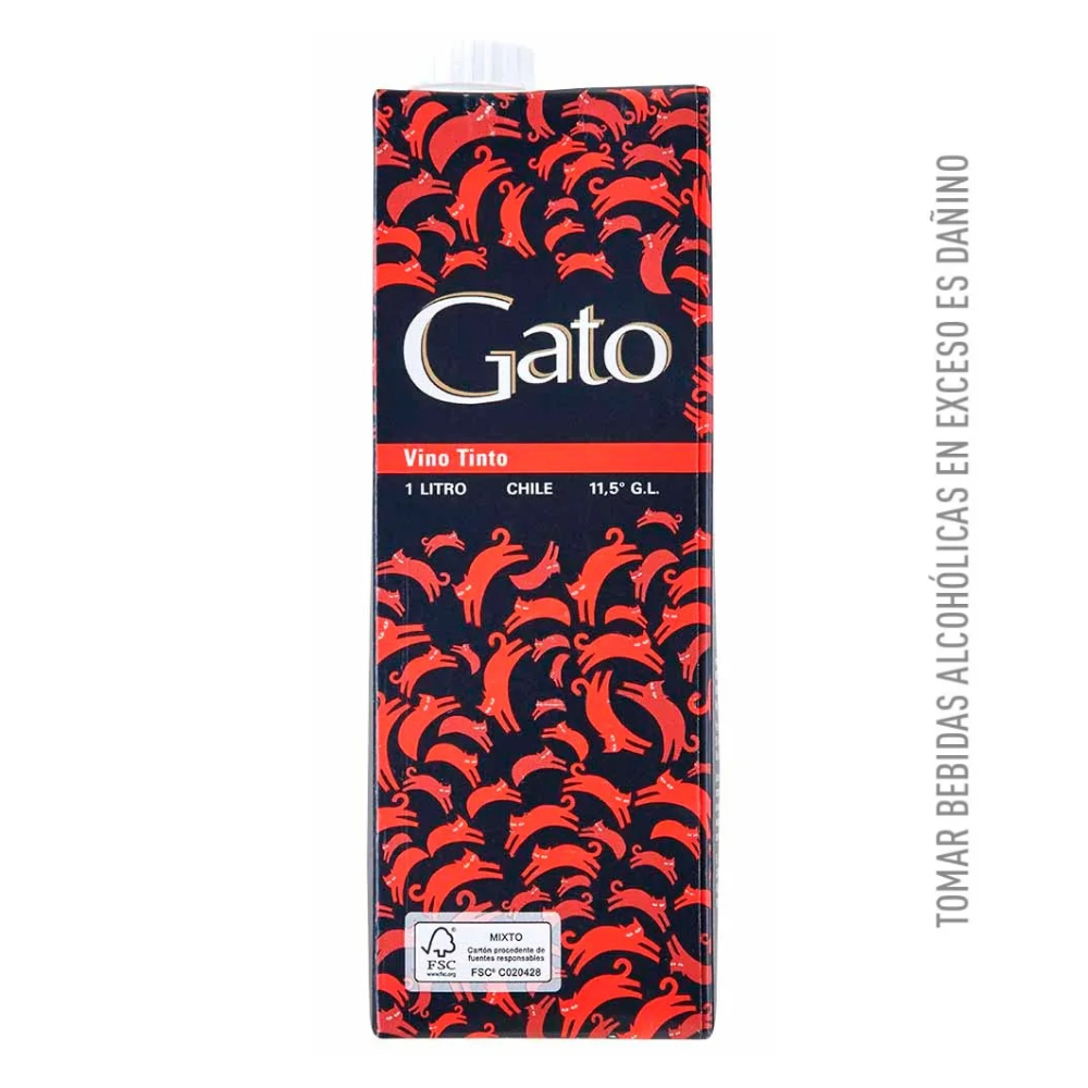 Vino Blanco Gato Caja Tinto 1L