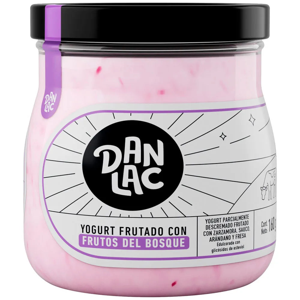 Yogurt Frutado Danlac Frutos Del Bosque Frasco 160g