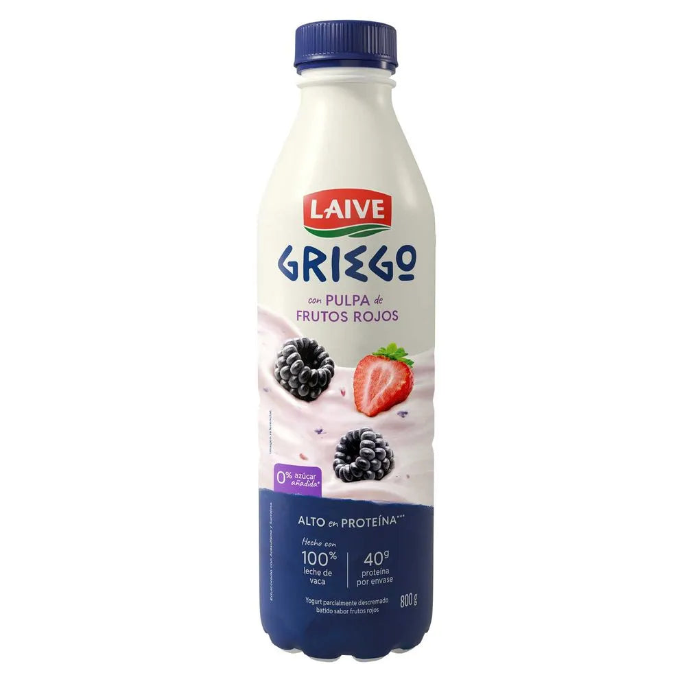 Yogurt Griego Laive Frutos Rojos Botella 800ml