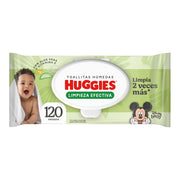 Toallitas Humedas Huggies Verde Limpieza Efectiva  X 120