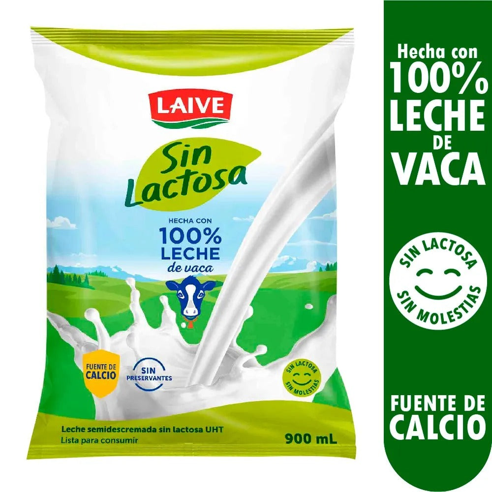 Leche Laive S/Lactosa Bolsa 900Ml