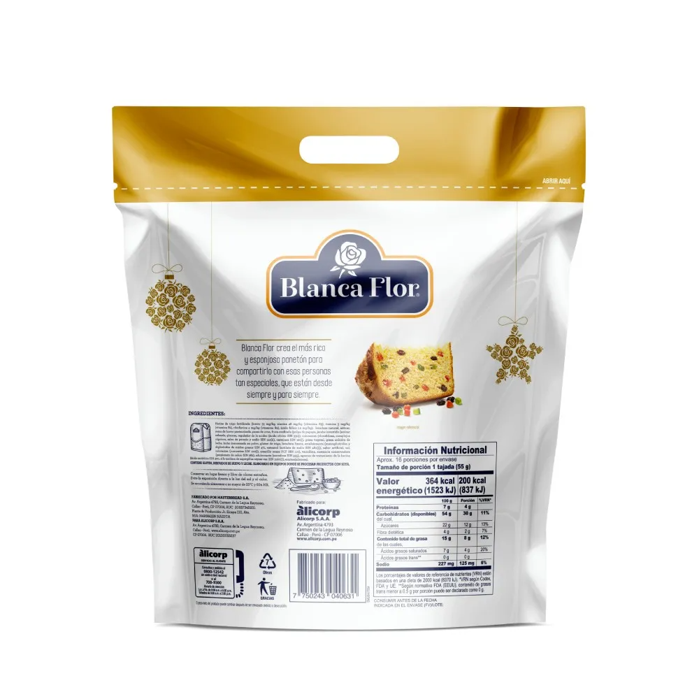 PANETON BLANCA FLOR BOLSA 900GR