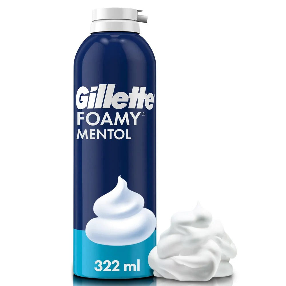 spuma para Afeita Gillette  Foamy Mentol 322ml