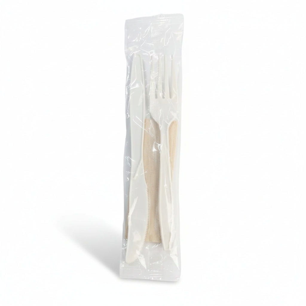 Set Tenedor+ Cuchillo De Maiz+ Servilleta Inecoware Paquete 25 Und